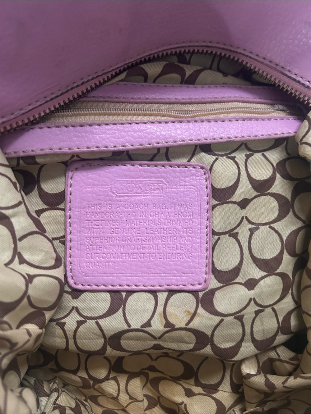 Vintage Coach Logo Print Satchel Bag - Picture 4 of 5